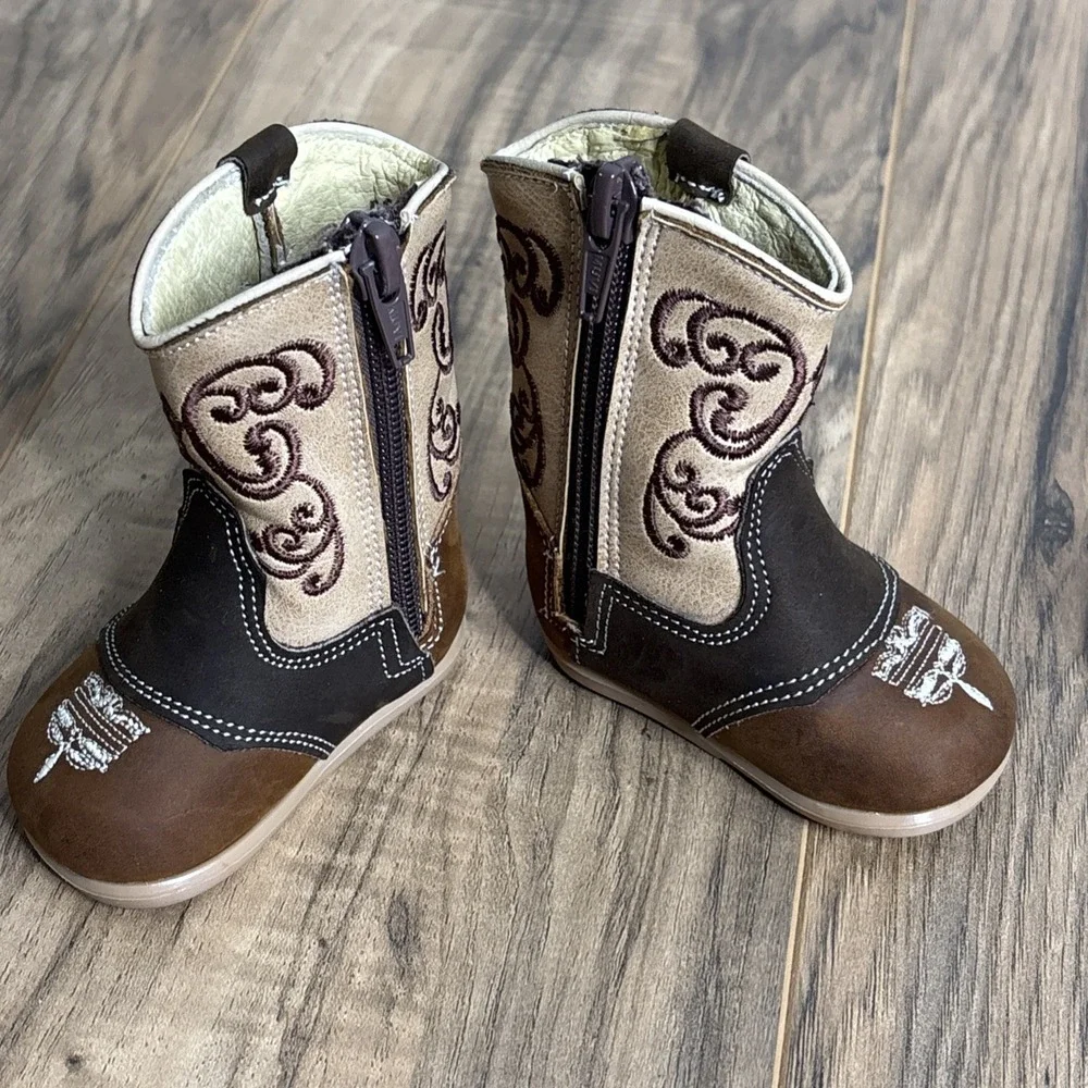 Lot Of 3 Baby Sandler / Western Boots Size 0-3 Month Mixed Styles And Brands EUC